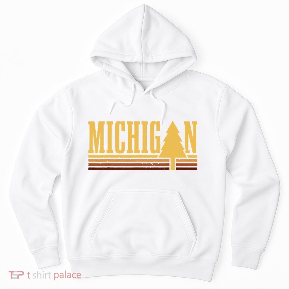 Michigan Vintage Tree State Pride Camping Hiking Michigan Hoodie