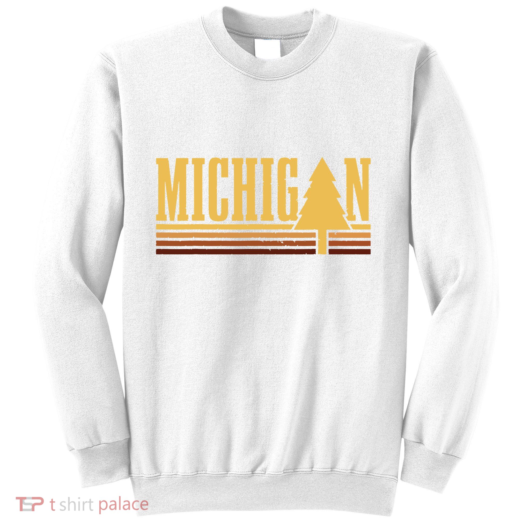 Michigan Vintage Tree State Pride Camping Hiking Michigan Sweatshirt