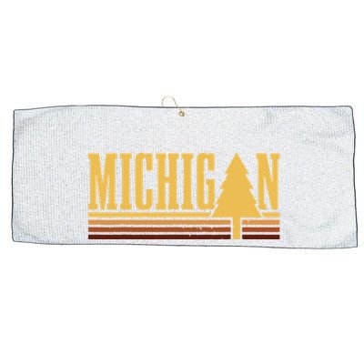 Michigan Vintage Tree State Pride Camping Hiking Michigan Large Microfiber Waffle Golf Towel