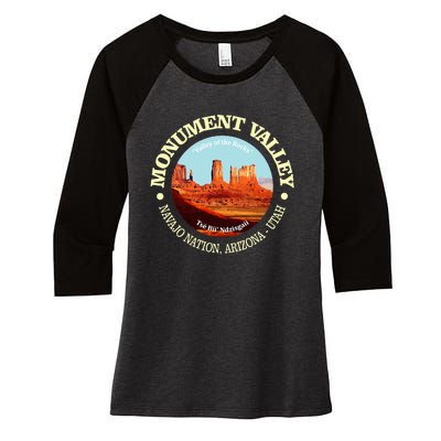 Monument Valley Utah National Monument Travel Women's Tri-Blend 3/4-Sleeve Raglan Shirt