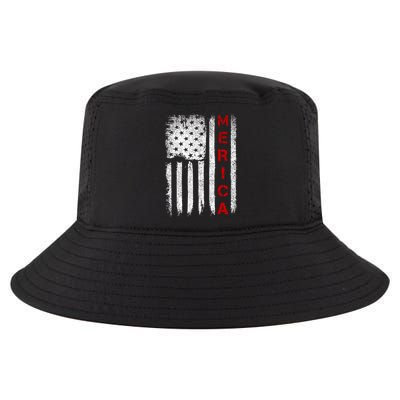 Merica Vintage USA Flag Stars And Stripes Funny 4th Of July Cool Comfort Performance Bucket Hat