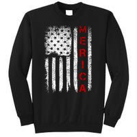 Merica Vintage USA Flag Stars And Stripes Funny 4th Of July Sweatshirt