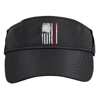Merica Vintage USA Flag Stars And Stripes Funny 4th Of July Adult Drive Performance Visor