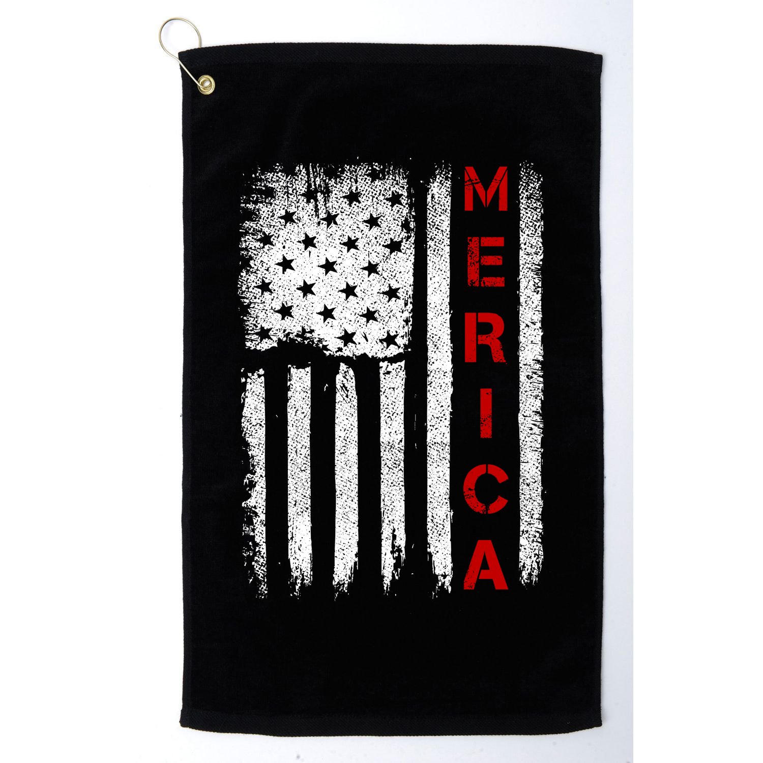 Merica Vintage USA Flag Stars And Stripes Funny 4th Of July Golf Towel