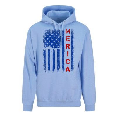 Merica Vintage USA Flag Stars And Stripes Funny 4th Of July Unisex Surf Hoodie