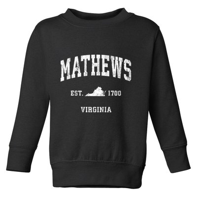 Mathews Virginia Va Vintage Athletic Toddler Sweatshirt