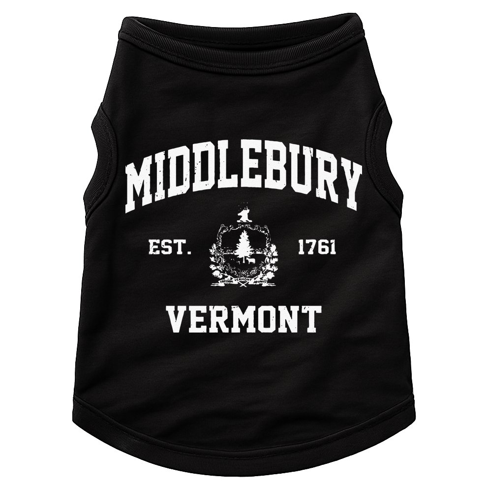 Middlebury Vermont VT Vintage State Athletic Style Doggie Tank
