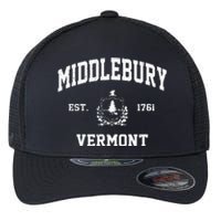 Middlebury Vermont VT Vintage State Athletic Style Flexfit Unipanel Trucker Cap