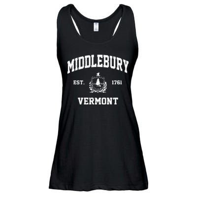 Middlebury Vermont VT Vintage State Athletic Style Ladies Essential Flowy Tank
