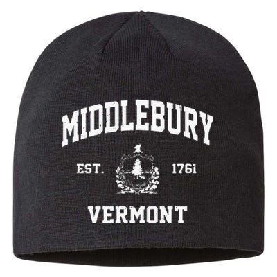 Middlebury Vermont VT Vintage State Athletic Style Sustainable Beanie