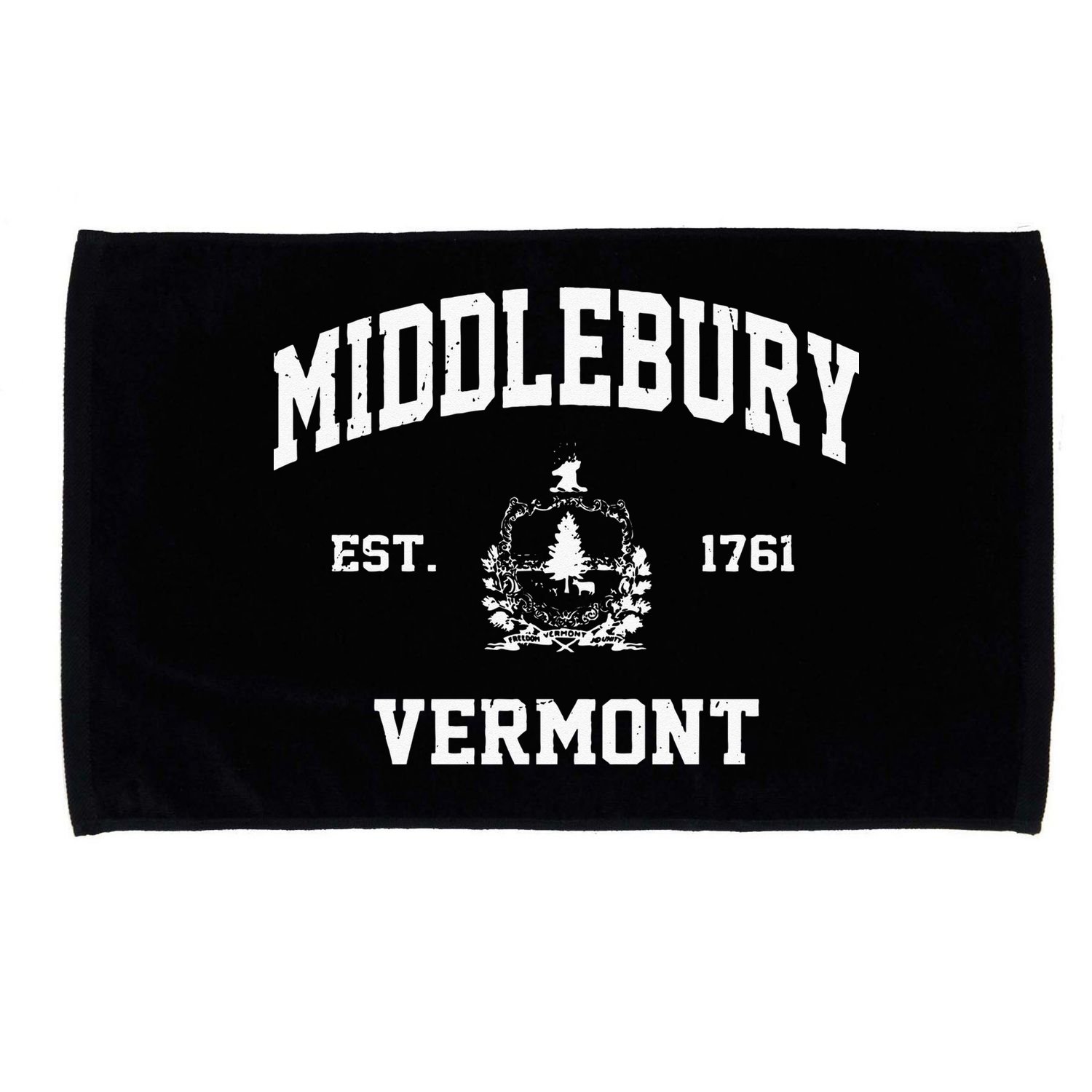Middlebury Vermont VT Vintage State Athletic Style Microfiber Hand Towel