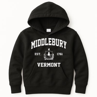 Middlebury Vermont VT Vintage State Athletic Style Kids Hoodie