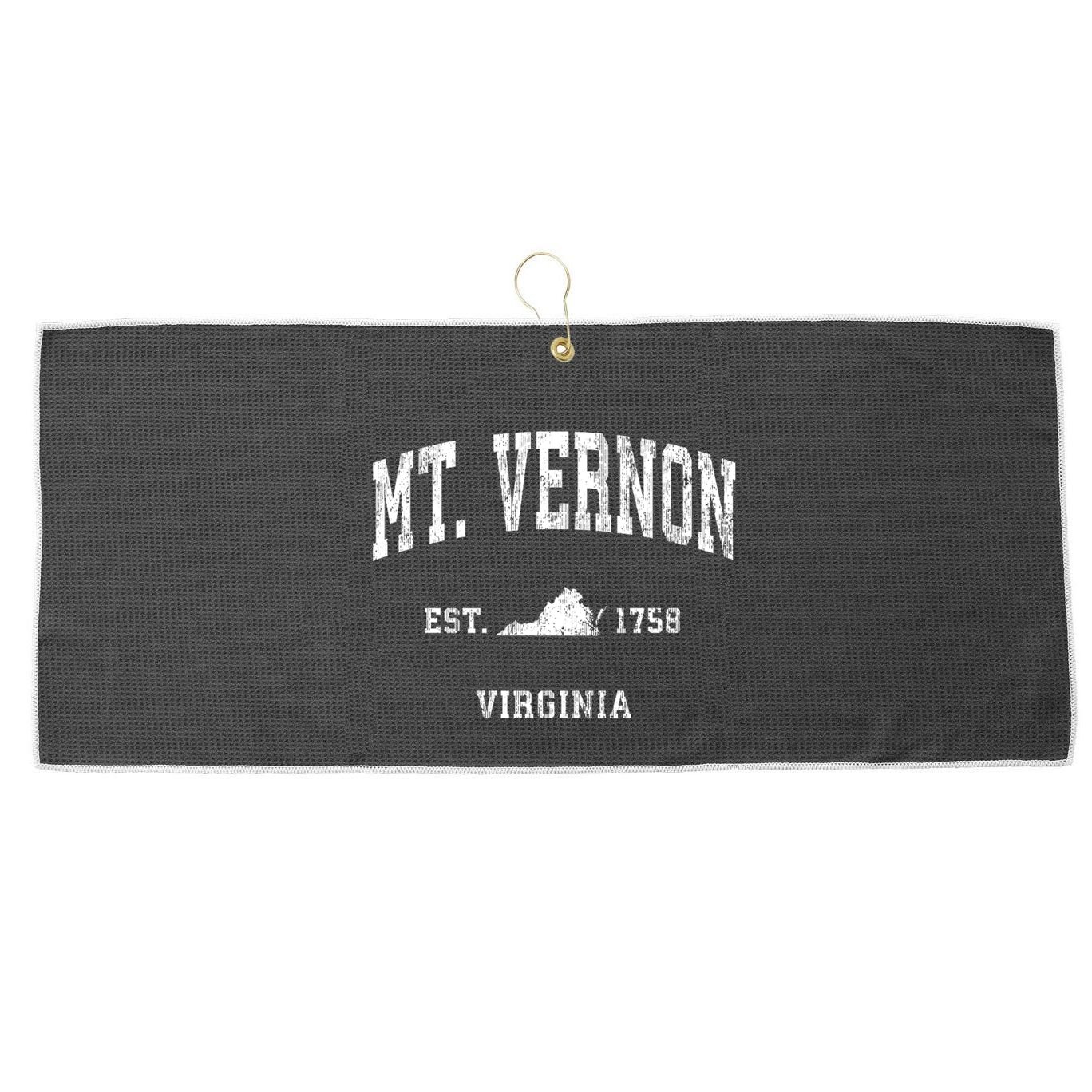 Mt. Vernon Virginia Va Vintage Athletic Sports Large Microfiber Waffle Golf Towel