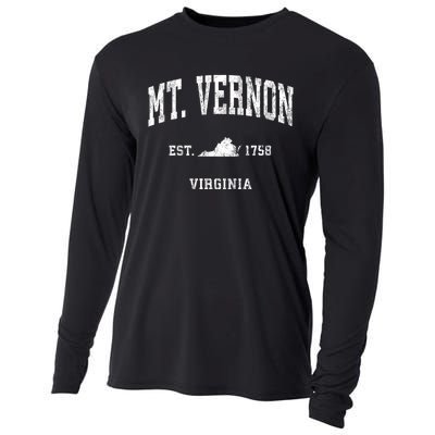 Mt. Vernon Virginia Va Vintage Athletic Sports Cooling Performance Long Sleeve Crew