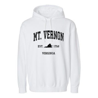 Mt. Vernon Virginia Va Vintage Athletic Sports Garment-Dyed Fleece Hoodie