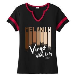 Melanin Virgo Vibes Only Zodiac Sign For Black Gift Ladies Halftime Notch Neck Tee