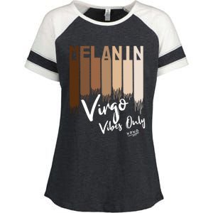 Melanin Virgo Vibes Only Zodiac Sign For Black Gift Enza Ladies Jersey Colorblock Tee