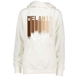 Melanin Virgo Vibes Only Zodiac Sign For Black Gift Womens Funnel Neck Pullover Hood