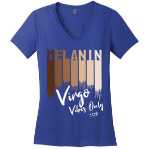 Melanin Virgo Vibes Only Zodiac Sign For Black Gift Women's V-Neck T-Shirt