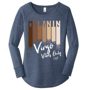 Melanin Virgo Vibes Only Zodiac Sign For Black Gift Women's Perfect Tri Tunic Long Sleeve Shirt