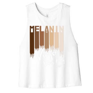 Melanin Virgo Vibes Only Zodiac Sign For Black Gift Women's Racerback Cropped Tank