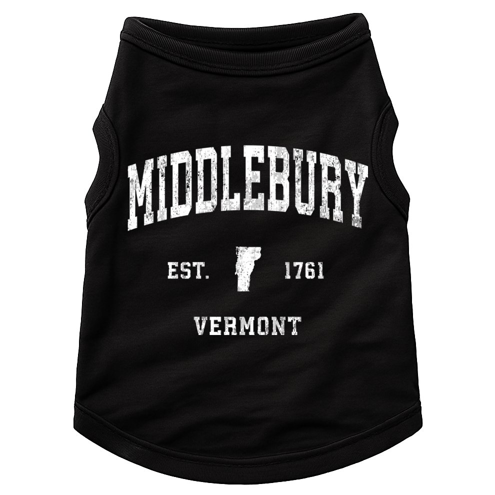 Middlebury Vermont Vt Vintage Athletic Black Sports Doggie Tank