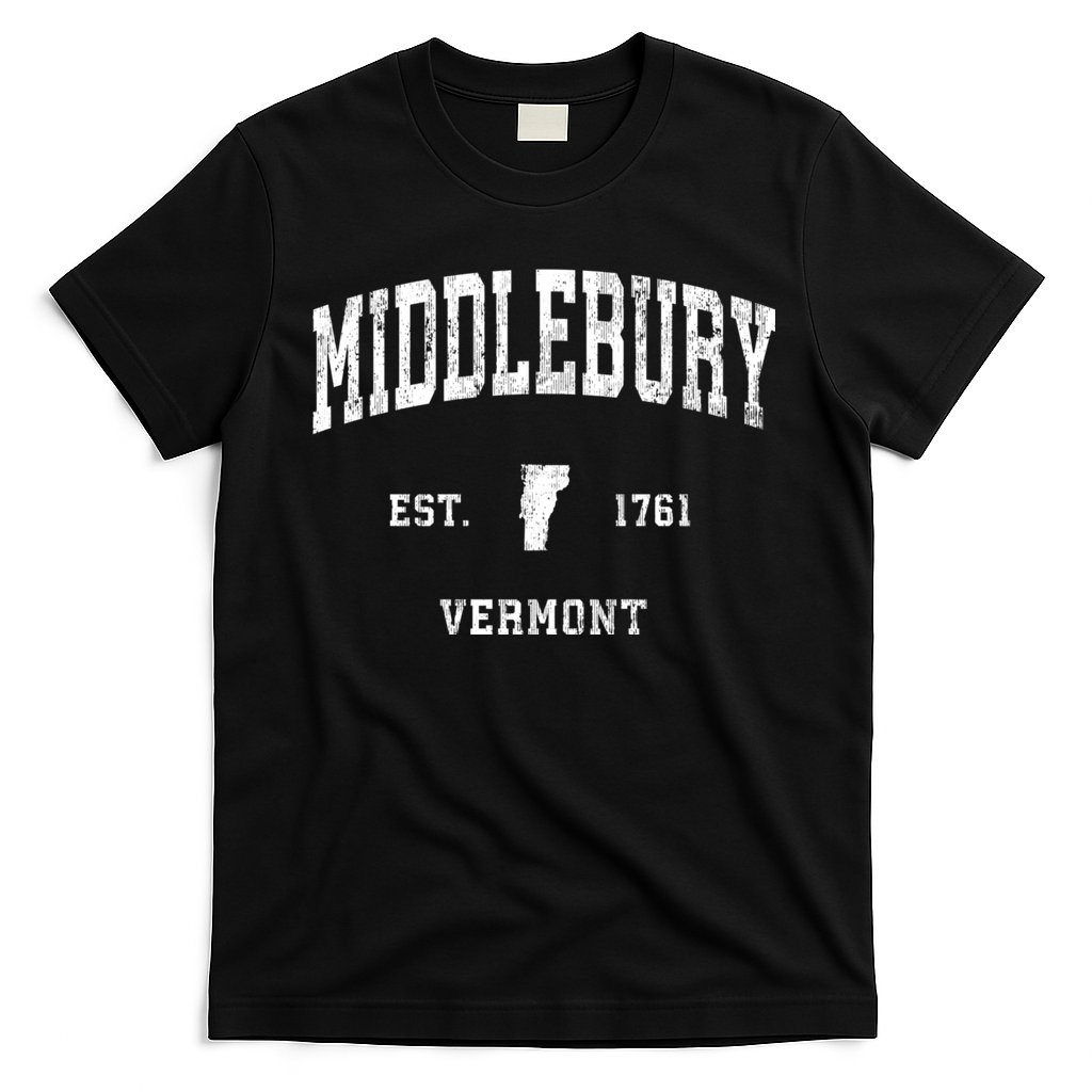 Middlebury Vermont Vt Vintage Athletic Black Sports T-Shirt