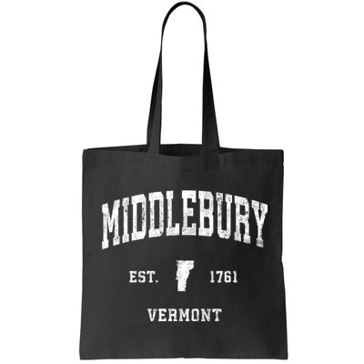 Middlebury Vermont Vt Vintage Athletic Black Sports Bag