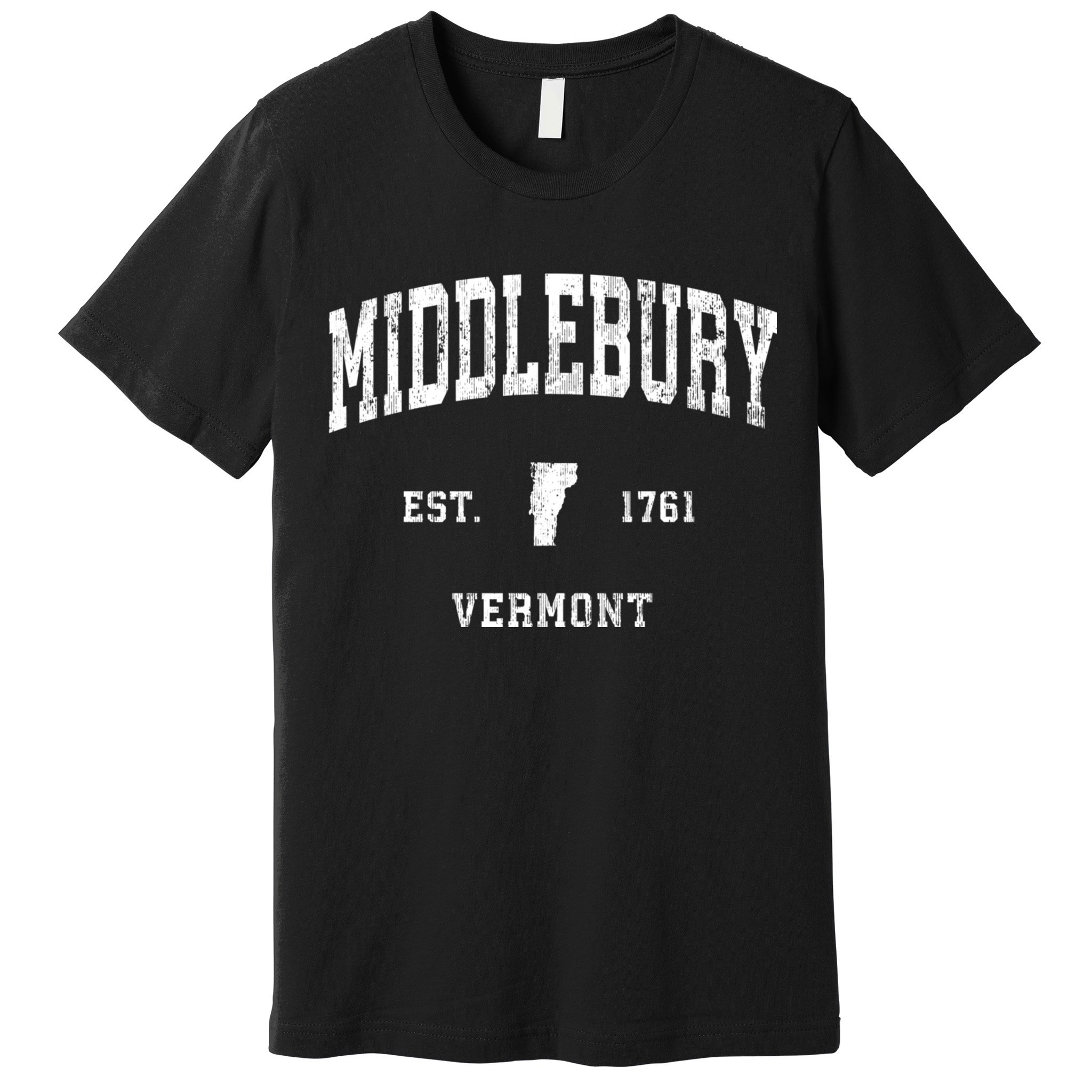 Middlebury Vermont Vt Vintage Athletic Black Sports Premium T-Shirt