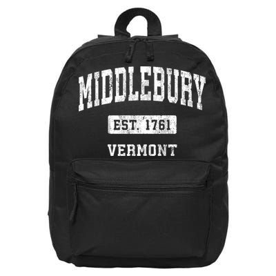 Middlebury Vermont Vt Vintage Sports Established 16 in Basic Backpack