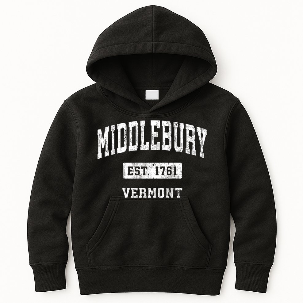 Middlebury Vermont Vt Vintage Sports Established Kids Hoodie