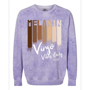 Melanin Virgo Vibes Only Zodiac Sign For Black Gift Colorblast Crewneck Sweatshirt