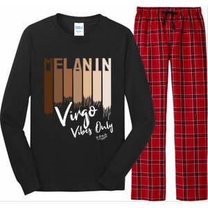 Melanin Virgo Vibes Only Zodiac Sign For Black Gift Long Sleeve Pajama Set