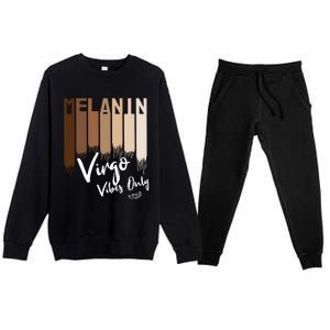 Melanin Virgo Vibes Only Zodiac Sign For Black Gift Premium Crewneck Sweatsuit Set