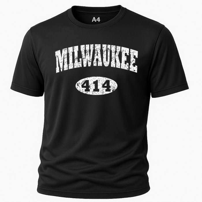 Milwaukee Vintage Wisconsin Area Code 414 Cooling Performance Crew T-Shirt