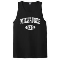 Milwaukee Vintage Wisconsin Area Code 414 PosiCharge Competitor Tank