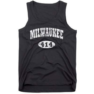 Milwaukee Vintage Wisconsin Area Code 414 Tank Top