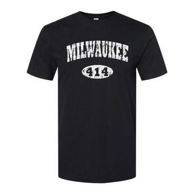 Milwaukee Vintage Wisconsin Area Code 414 Softstyle CVC T-Shirt