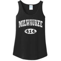 Milwaukee Vintage Wisconsin Area Code 414 Ladies Essential Tank