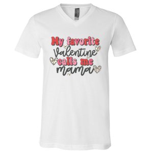 Mama Valentine Women Valentines Day Cute Valentine V-Neck T-Shirt