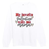 Mama Valentine Women Valentines Day Cute Valentine Premium Crewneck Sweatshirt