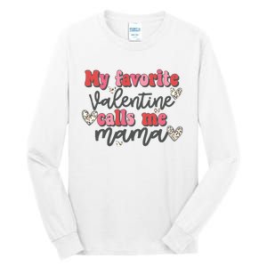 Mama Valentine Women Valentines Day Cute Valentine Tall Long Sleeve T-Shirt