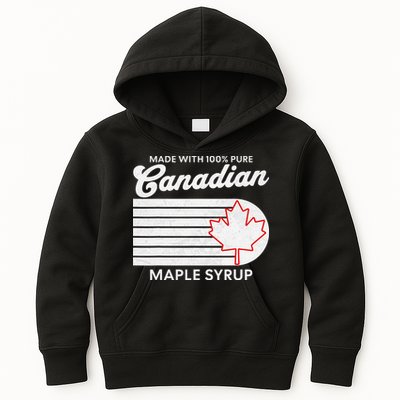 Made With 100 Percent Pure Canadian Maple Syrup Funny Kids Hoodie