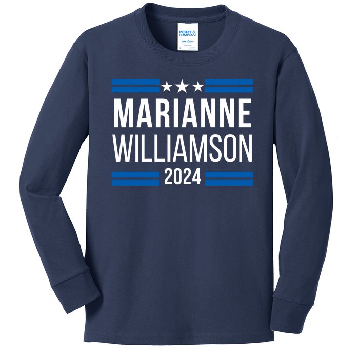 Marianne Williamson 2024, Marianne For President Kids Long Sleeve Shirt