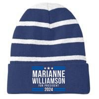 Marianne Williamson 2024, President Men Women Williamson 2024 Striped Beanie with Solid Band