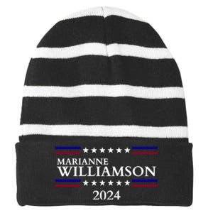 Marianne Williamson 2024 For President Election Striped Beanie with Solid Band