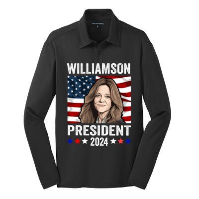 Marianne Williamson 2024 For President Election Silk Touch Performance Long Sleeve Polo