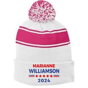 Marianne Williamson 2024 For President Election Campaign Stripe Pom Pom Beanie