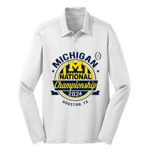 Michigan Wolverines_ 2024 Cfp National Championship Silk Touch Performance Long Sleeve Polo