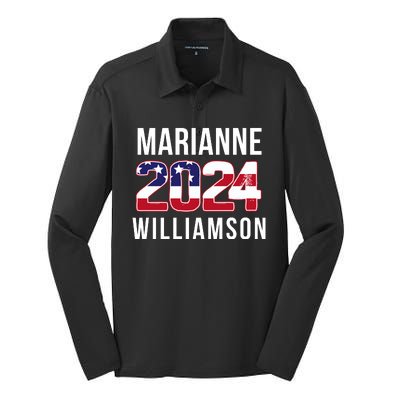 Marianne Williamson 2024 President Men Women Williamson 2024 Silk Touch Performance Long Sleeve Polo